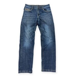 Prana Jeans Men's 30x32 Blue Medium Wash Straight Leg Mid Rise Whiskered Outdoor